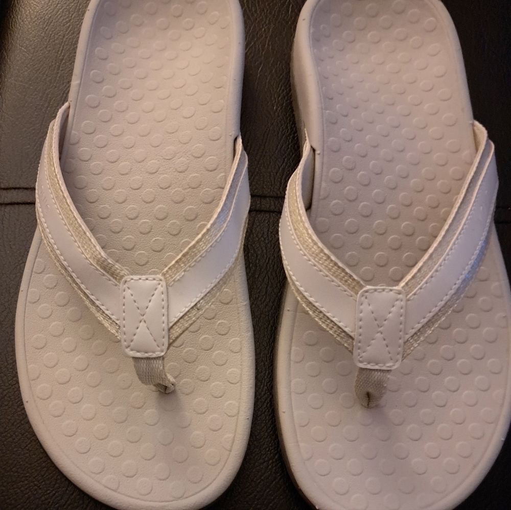 VIONIC flip flops SANDALS white TIDE ll metallic - Picture 4 of 8